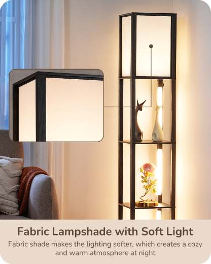 FBA库存无法发货，海外仓库存预计9.10到仓，缺货下架EDISHINE 64" Floor Lamp with Shelves-HFLHB1B