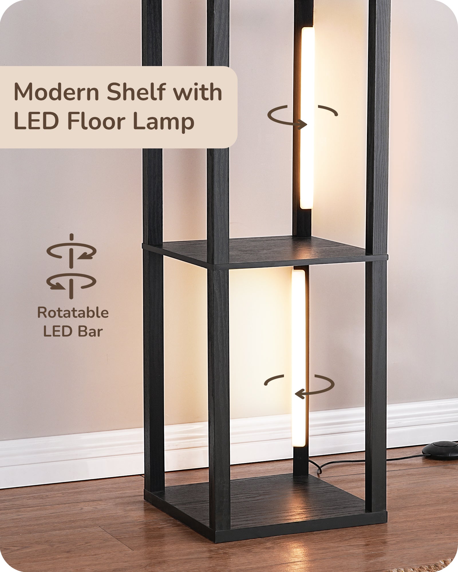 FBA库存无法发货，海外仓库存预计9.10到仓，缺货下架EDISHINE 64" Floor Lamp with Shelves-HFLHB1B