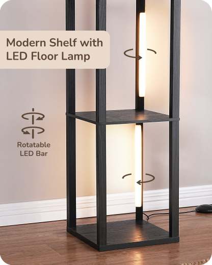 FBA库存无法发货，海外仓库存预计9.10到仓，缺货下架EDISHINE 64" Floor Lamp with Shelves-HFLHB1B