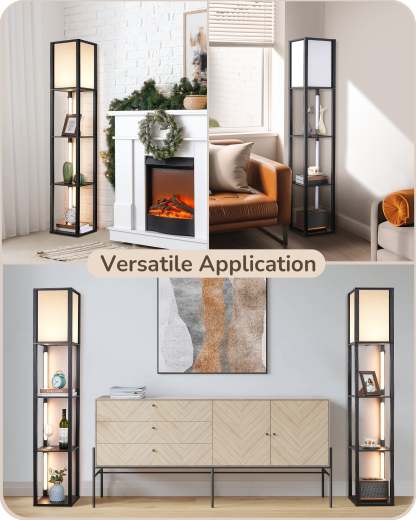 FBA库存无法发货，海外仓库存预计9.10到仓，缺货下架EDISHINE 64" Floor Lamp with Shelves-HFLHB1B