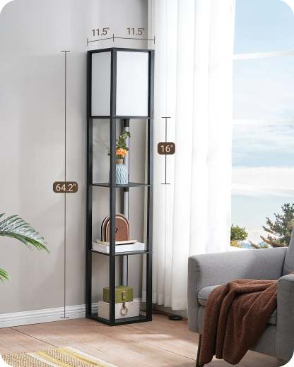 FBA库存无法发货，海外仓库存预计9.10到仓，缺货下架EDISHINE 64" Floor Lamp with Shelves-HFLHB1B