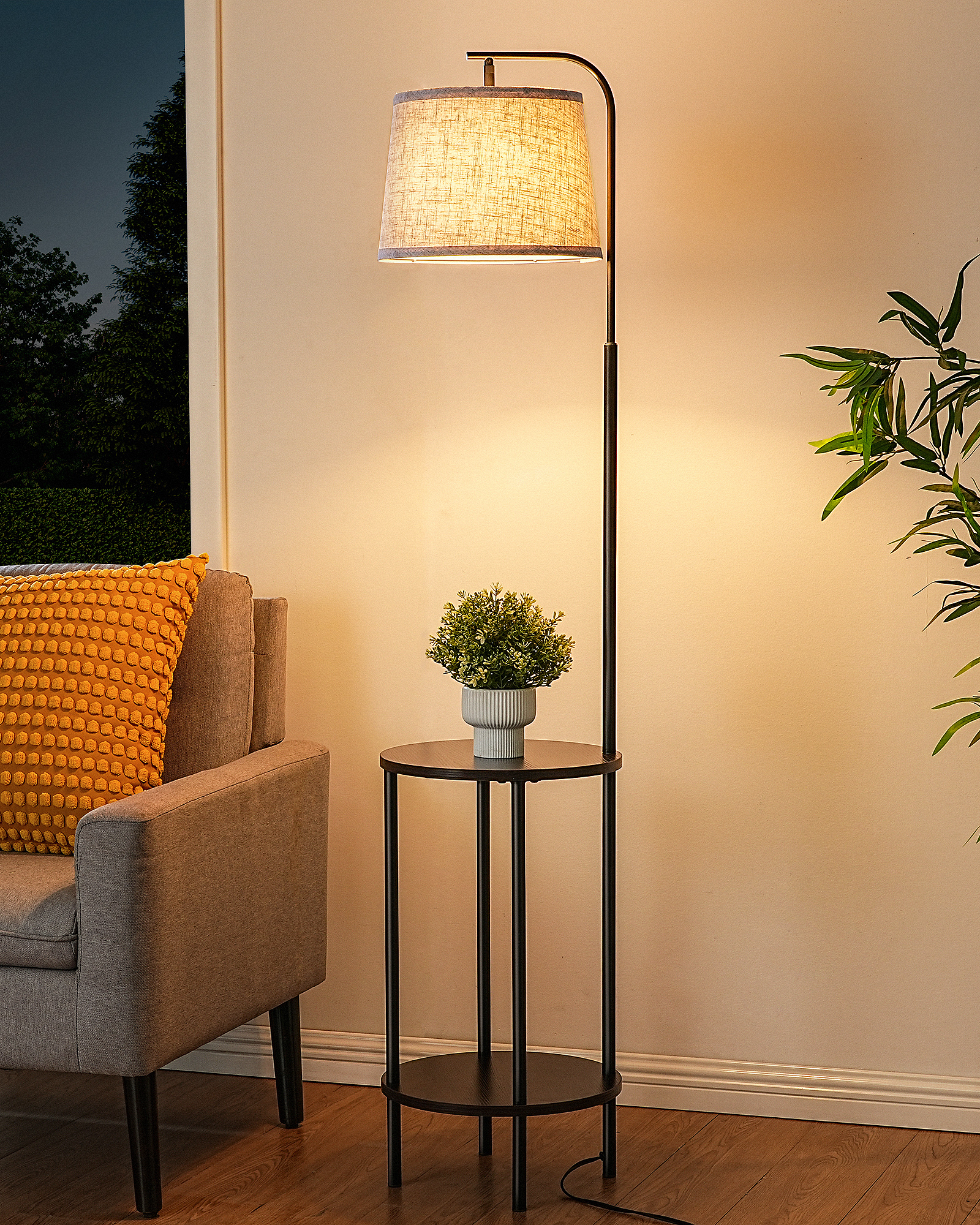 缺货下架EDISHINE 62'' Tray Table Floor Lamp-HFLHC1B