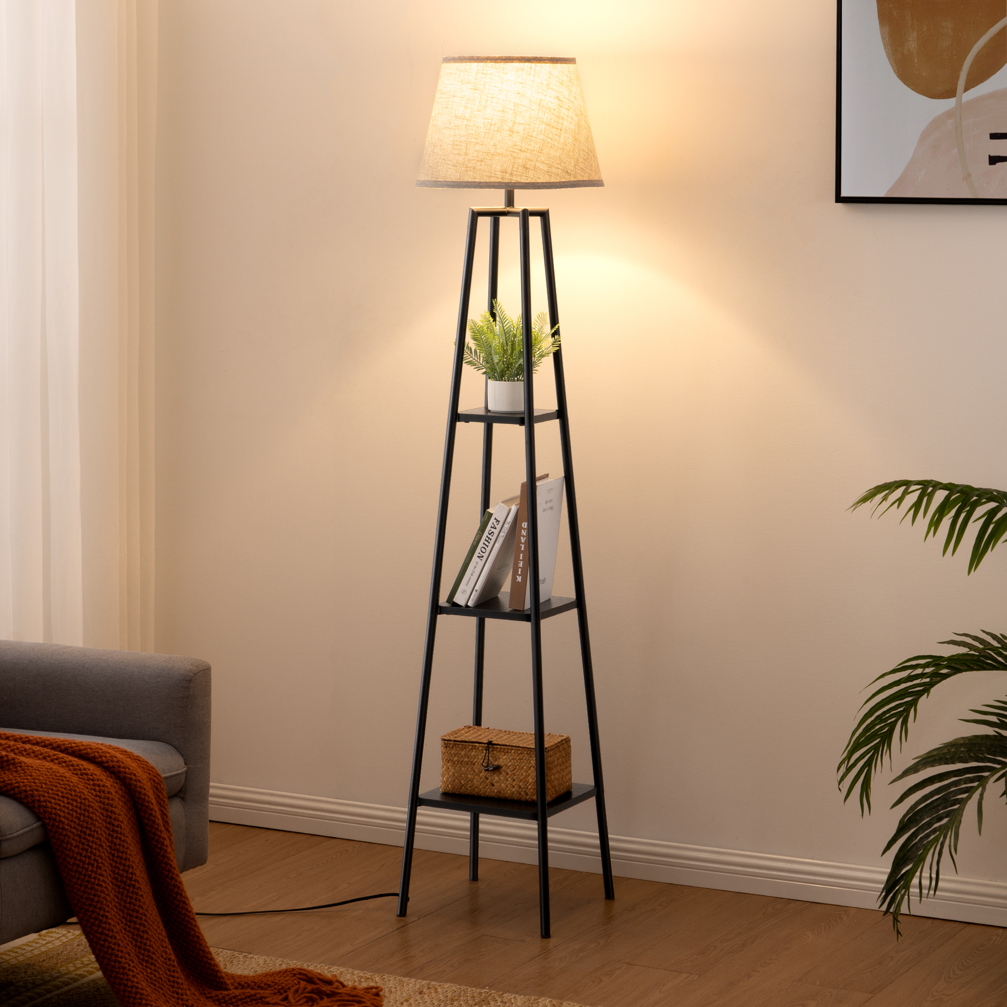 EDISHINE 65" Tray Table Floor Lamp-HFLHD1B