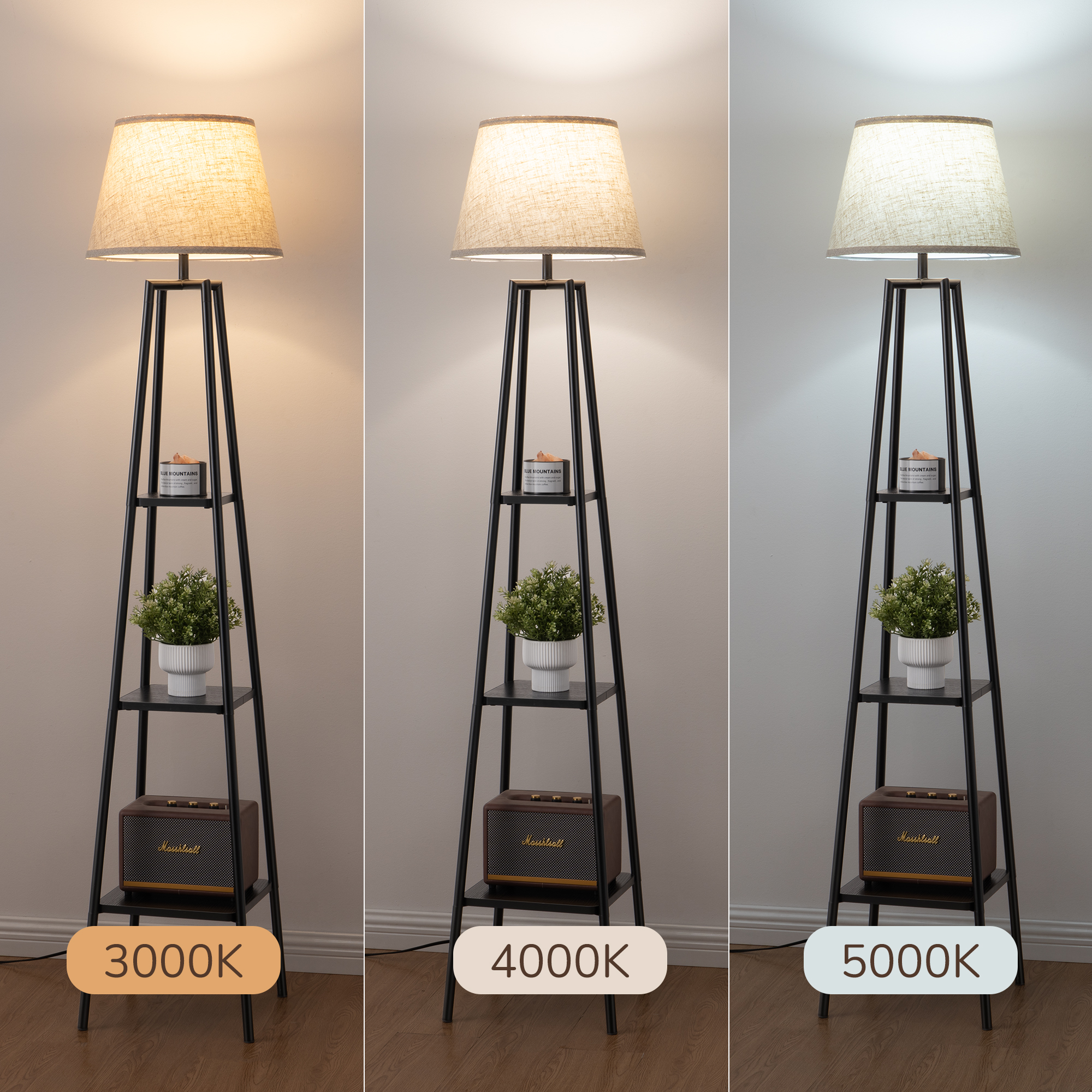 EDISHINE 65" Tray Table Floor Lamp-HFLHD1B