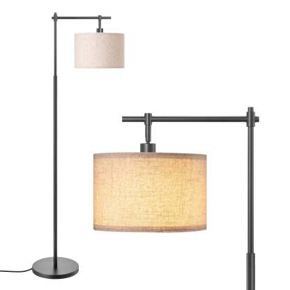 EDISHINE 63" Arched Floor Lamp, Black-HFLK04A