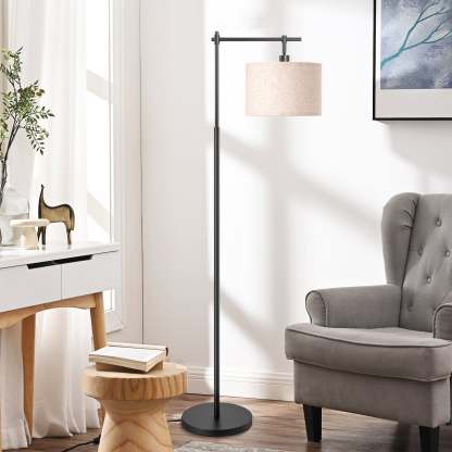 EDISHINE 63" Arched Floor Lamp, Black-HFLK04A