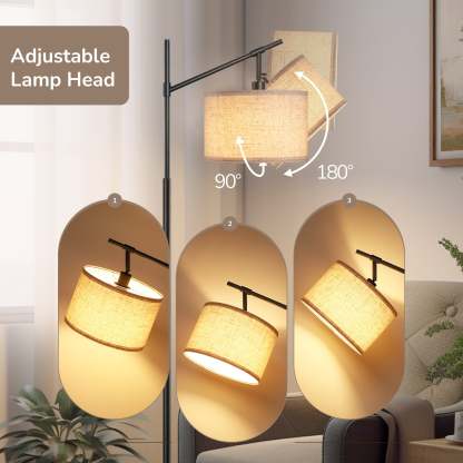 缺货下架EDISHINE 63.8" Arched Floor Lamp, Black-HFLK04B