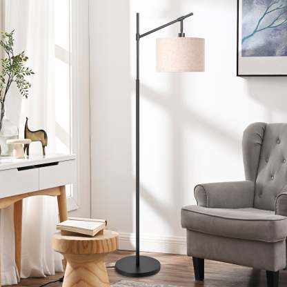 缺货下架EDISHINE 63.8" Arched Floor Lamp, Black-HFLK04B