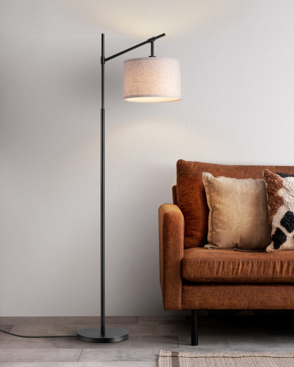 缺货下架EDISHINE 63.8" Arched Floor Lamp, Black-HFLK04B