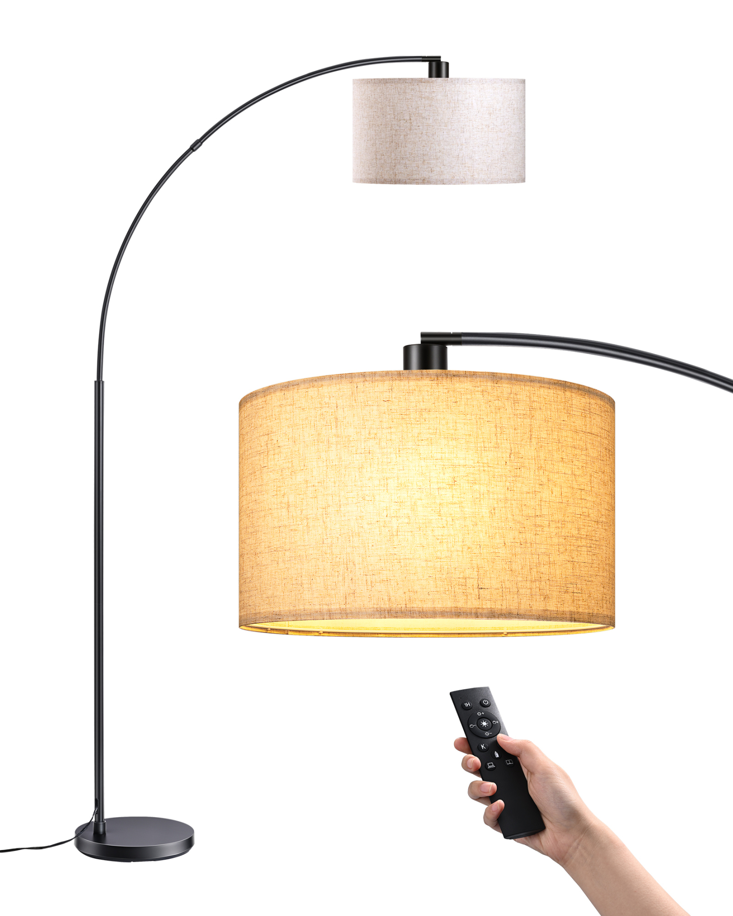 EDISHINE 78.3″ Dimmable Modern Arc Floor Lamp with Remote-HFLEC6B