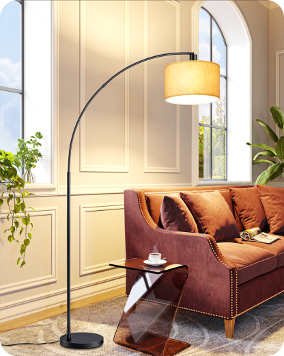 EDISHINE Arc Dimmable Floor Lamp, 5 Color Temperature-HFLK04X
