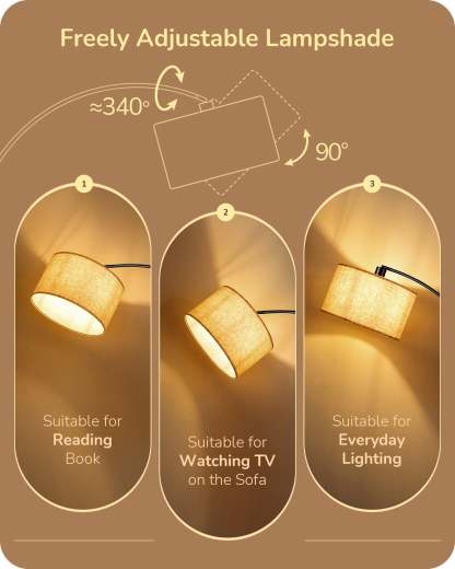 EDISHINE Arc Dimmable Floor Lamp, 5 Color Temperature-HFLK04X