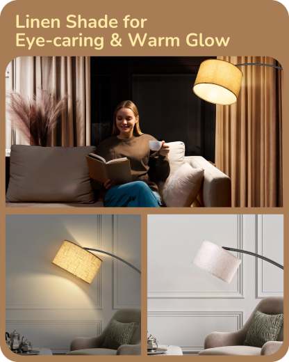 EDISHINE Arc Dimmable Floor Lamp, 5 Color Temperature-HFLK04X