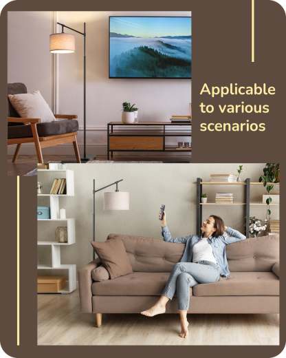 EDISHINE 63.8" Dimmable Black Floor Lamp with Remote Control-HFLK54B