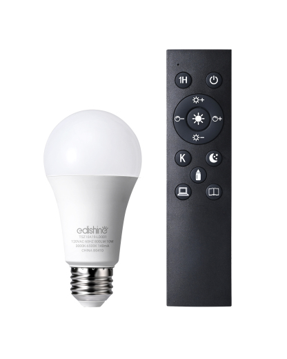 EDISHINE A21 Dimmable Color-Changing LED Bulb with Remote Control, Accessories-HFLK54A-P1