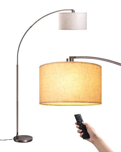 EDISHINE Dimmable Mid Century Modern Floor Lamp with Remote, Bronze-HFLEC6A1