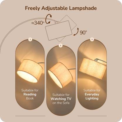 EDISHINE Arc Dimmable Bronze Floor Lamp, 5 Color Temperature-HFLR04X