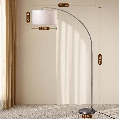 EDISHINE Arc Dimmable Bronze Floor Lamp, 5 Color Temperature-HFLR04X
