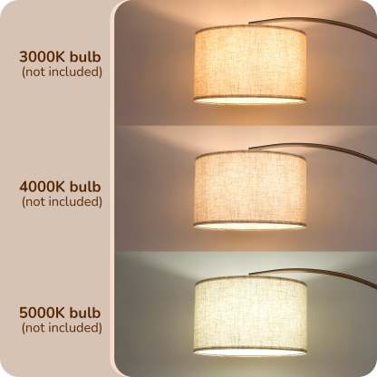 EDISHINE Arc Dimmable Bronze Floor Lamp, 5 Color Temperature-HFLR04X