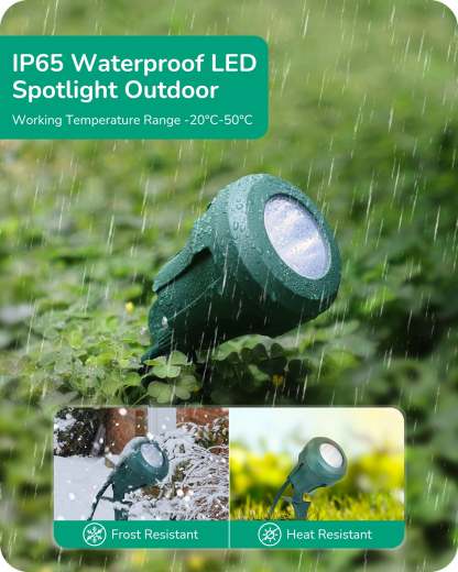 EDISHINE 120V 4.8W 5000K Outdoor Spotlight with 180° Adjustable Head-HGSL01B-B2B