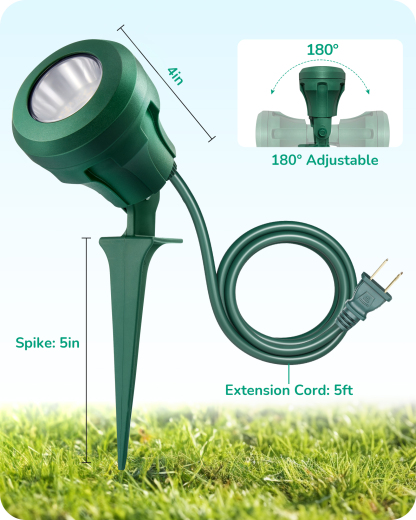 EDISHINE 4 Pack, 120V LED Outdoor Spotlights, 4.8W, 180° Rotatable Lamphead, 5000K-HGSL01F