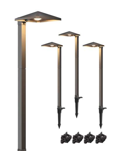 EDISHINE 3W 12V AC/DC Low Voltage Landscape Lights (4 Pack)-HGSL07A-B2B