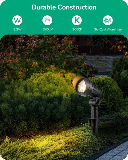 EDISHINE 3.2W 12V AC/DC Low Voltage LED Landscape Lights (4 Pack)-HGSL08A