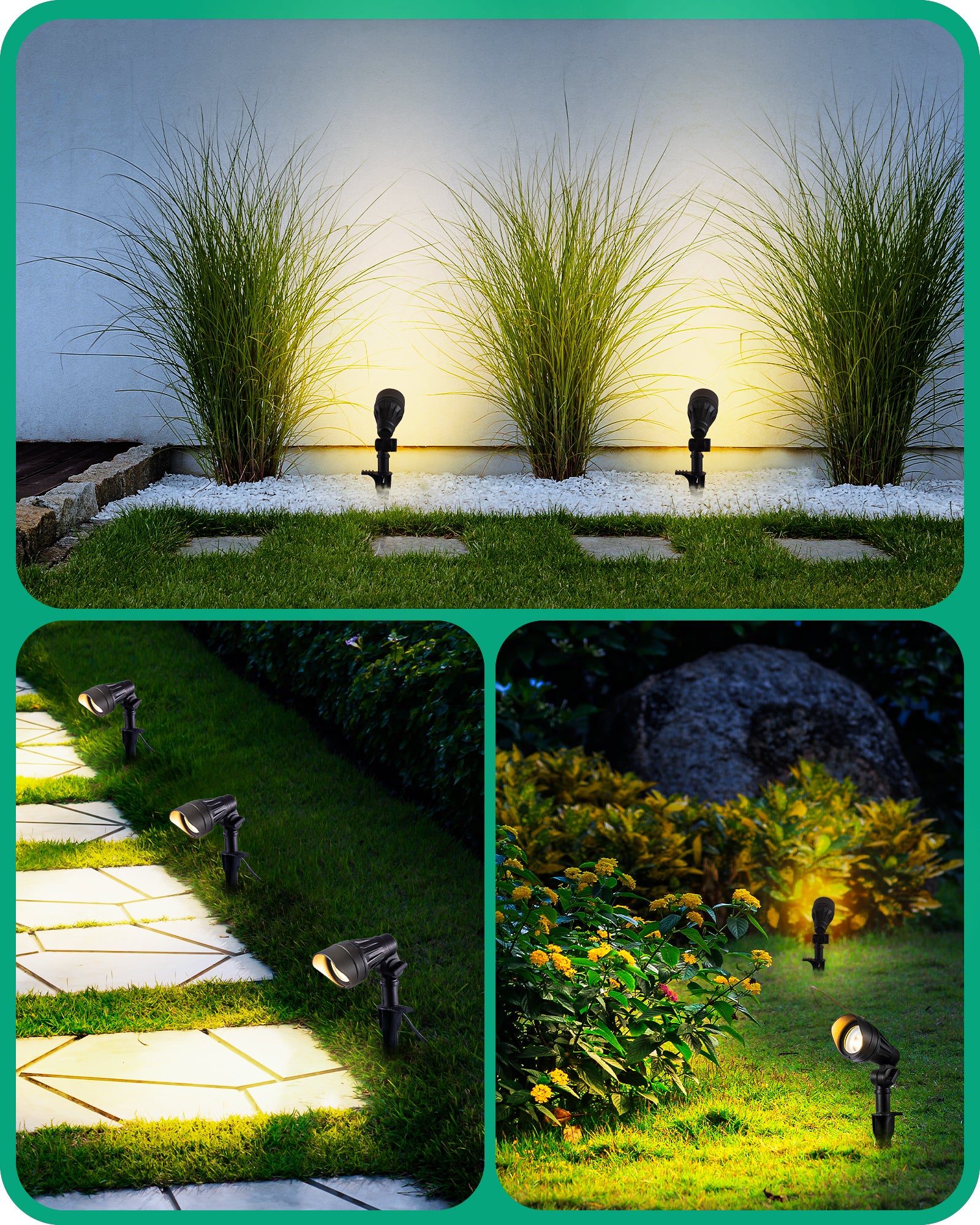 EDISHINE 3.2W 12V AC/DC Low Voltage LED Landscape Lights (4 Pack)-HGSL08A