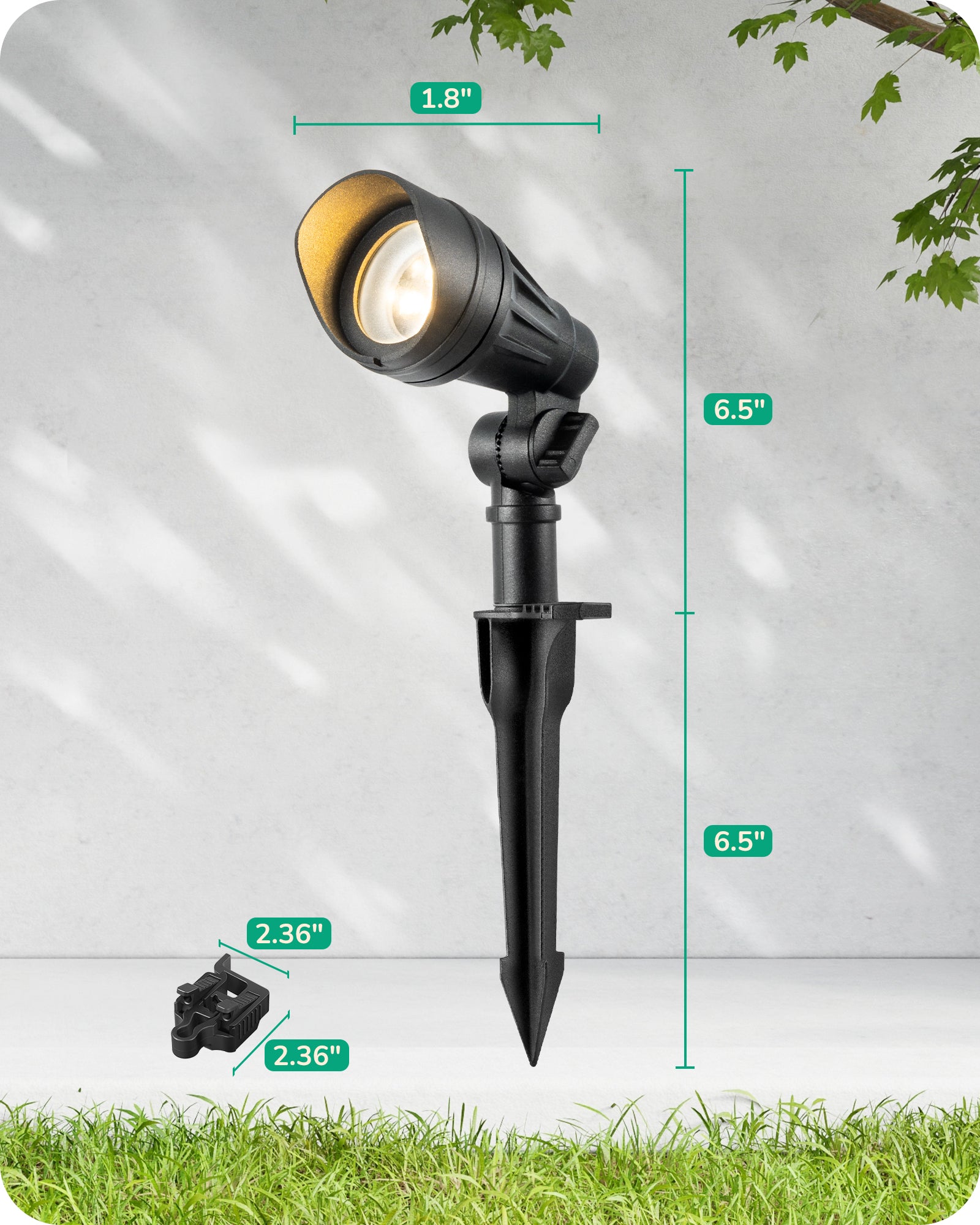 EDISHINE 3.2W 12V AC/DC Low Voltage LED Landscape Lights (4 Pack)-HGSL08A
