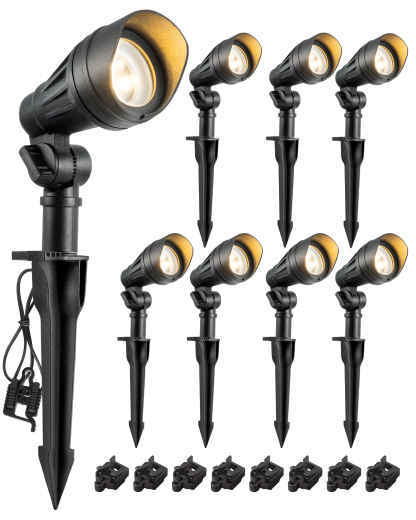 EDISHINE 8 Pack Low Voltage Landscape Lights-HGSL08B