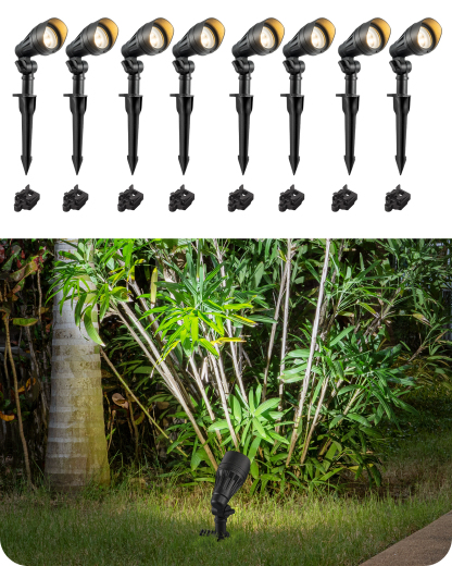 EDISHINE 8 Pack Low Voltage Landscape Lights-HGSL08B