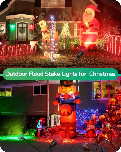 EDISHINE 120V Outdoor Spotlight with 6FT Cord (2 Pack)-WHGSL11A