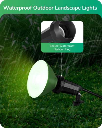 EDISHINE 120V Outdoor Spotlight with 6FT Cord (2 Pack)-WHGSL11A