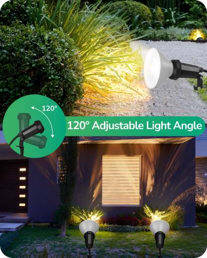 EDISHINE 120V Outdoor Spotlight with 6FT Cord (2 Pack)-WHGSL11A