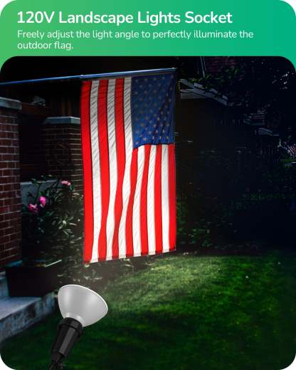 EDISHINE 120V Outdoor Spotlight with 6FT Cord (2 Pack)-WHGSL11A