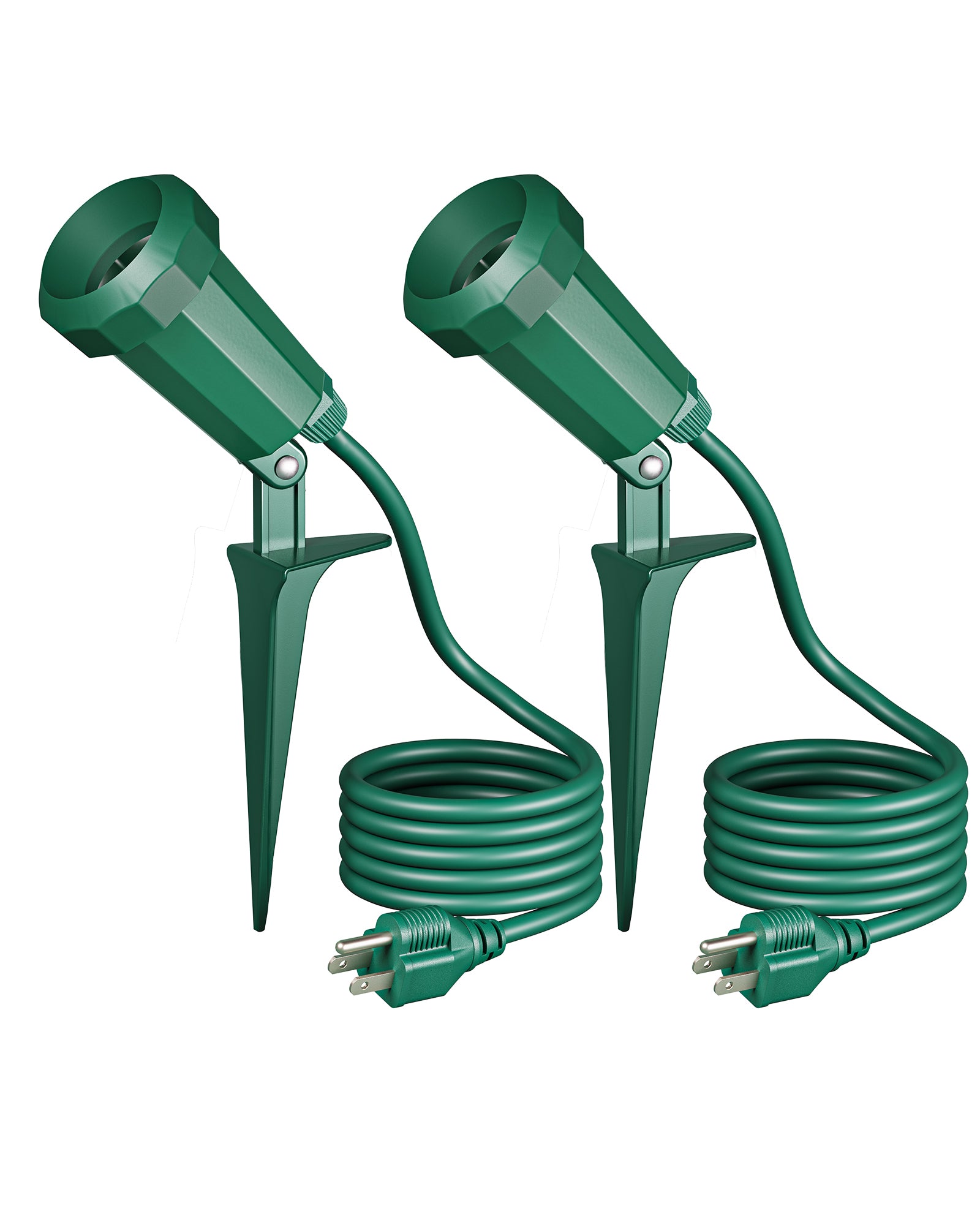 EDISHINE 120° Adjustable Outdoor Spotlights with 6FT Cord (2 Pack)-WHGSL11B