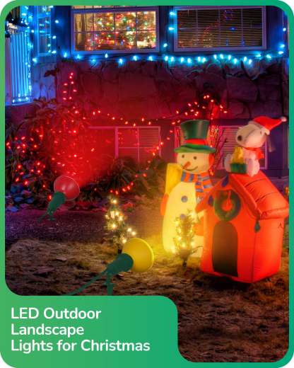EDISHINE 120° Adjustable Outdoor Spotlights with 6FT Cord (2 Pack)-WHGSL11B