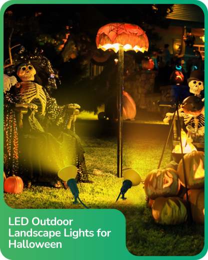 EDISHINE 120° Adjustable Outdoor Spotlights with 6FT Cord (2 Pack)-WHGSL11B