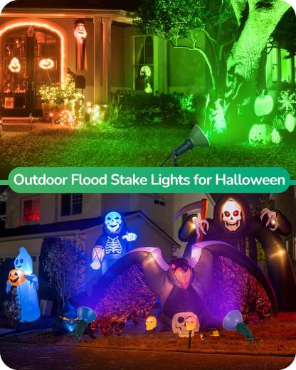 EDISHINE 120° Adjustable Outdoor Spotlights with 6FT Cord (2 Pack)-WHGSL11B