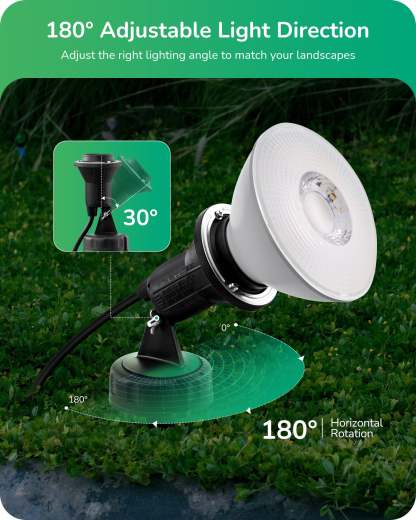 EDISHINE 120V 180° Adjustable Outdoor Spotlights (2 Pack)-HGSL15A-B2B