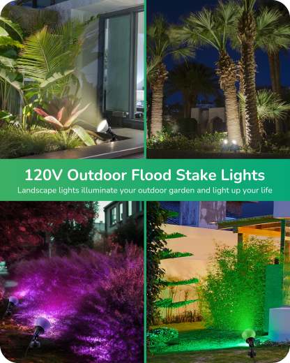 EDISHINE 120V 180° Adjustable Outdoor Spotlights (2 Pack)-HGSL15A-B2B