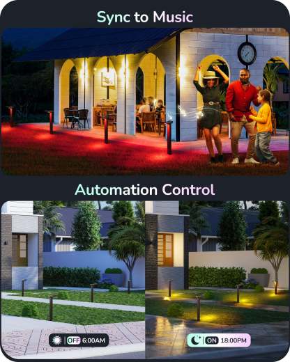 EDISHINE 48FT Smart Christmas Pathway Lights, RGBW 350LM 24V 36W Low Voltage LED Landscape Lighting, 4PCS-HGSL31A