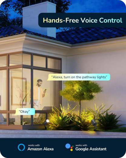 EDISHINE 50ft IP67 Smart Low Voltage Landscape Lights (4 Pack)-HGSL32A