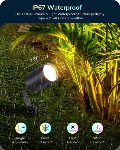 EDISHINE 50ft IP67 Smart Low Voltage Landscape Lights (4 Pack)-HGSL32A
