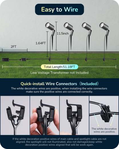 EDISHINE 50ft IP67 Smart Low Voltage Landscape Lights (4 Pack)-HGSL32A