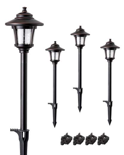 EDISHINE 12V 3W 120LM 3000K Warm White Low Voltage Landscape Lights, 4 Pack-HGSL34A