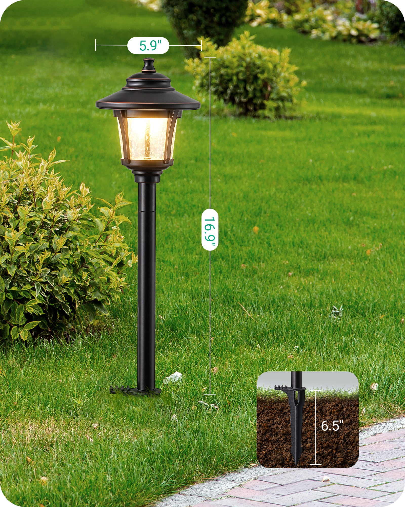 EDISHINE 12V 3W 120LM 3000K Warm White Low Voltage Landscape Lights, 4 Pack-HGSL34A