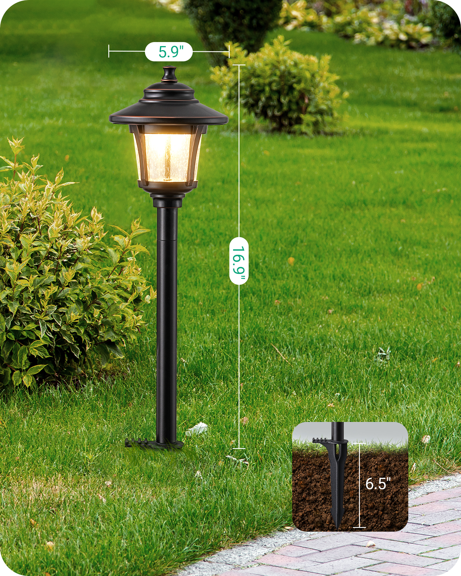 EDISHINE 6 Pack Low Voltage Landscape Lighting-HGSL34B