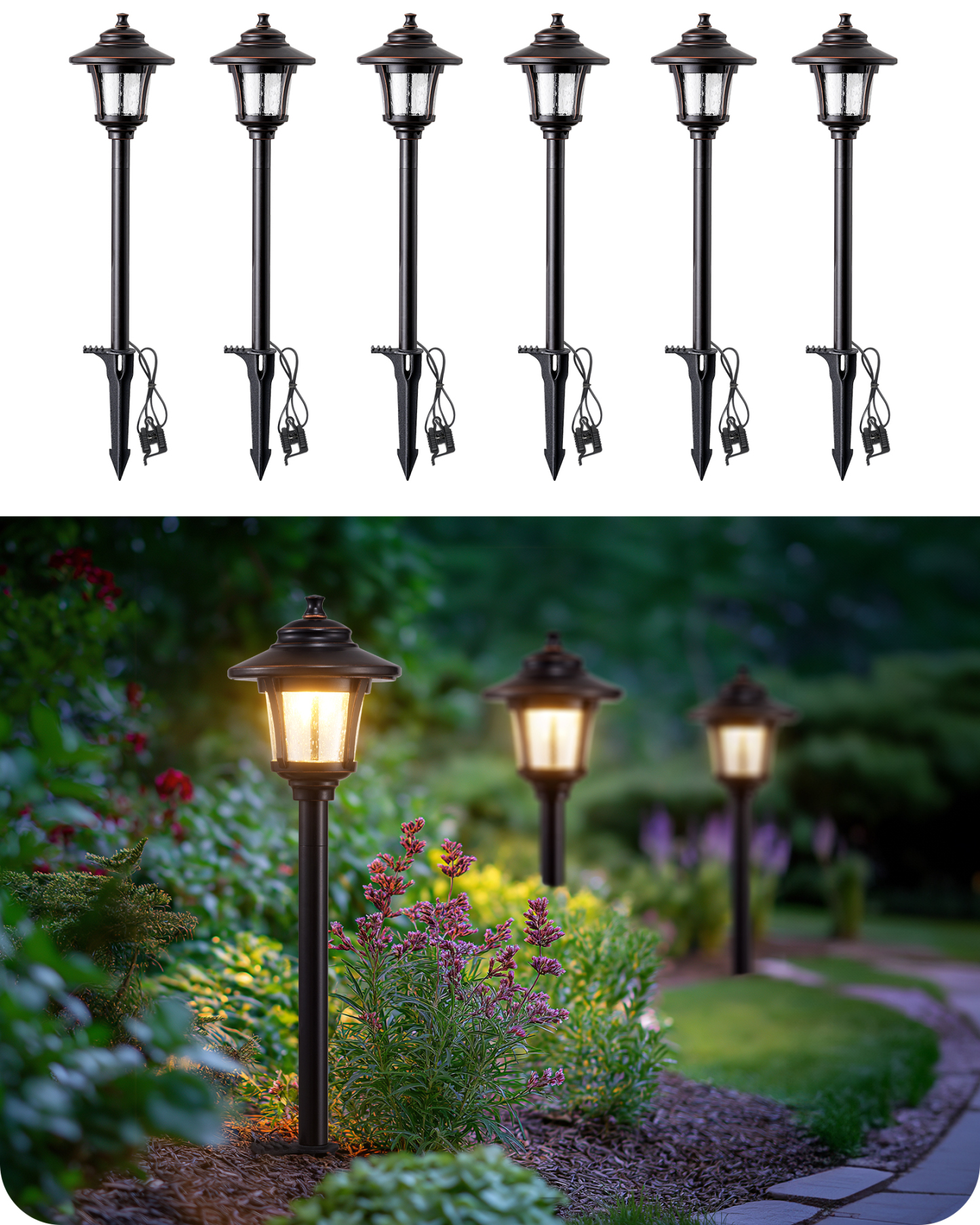 EDISHINE 6 Pack Low Voltage Landscape Lighting-HGSL34B