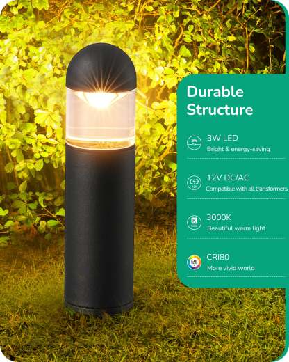 EDISHINE 12V 3W 3000K Warm White Low Voltage Landscape Lights, IP65, CRI 80, 6 Pack-HGSL35A